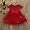 thumbnail image 4 of MIASHUI Robe Barboteuse Tutu pour Bébé Fille à Manches Courtes, Robe de Princesse pour Fête d'Anniversaire, Rouge, 18-24 Mois, 4 of 7