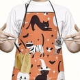 thumbnail image 2 of Halloween Cat Pattern Apron-Garden Aprons for Women with Pockets-Cotton Linen Waterproof Kitchen Cooking Gardening Aprons Adjustable for Kitchen,Cooking,BBQ and Salon 33"x27", 2 of 7