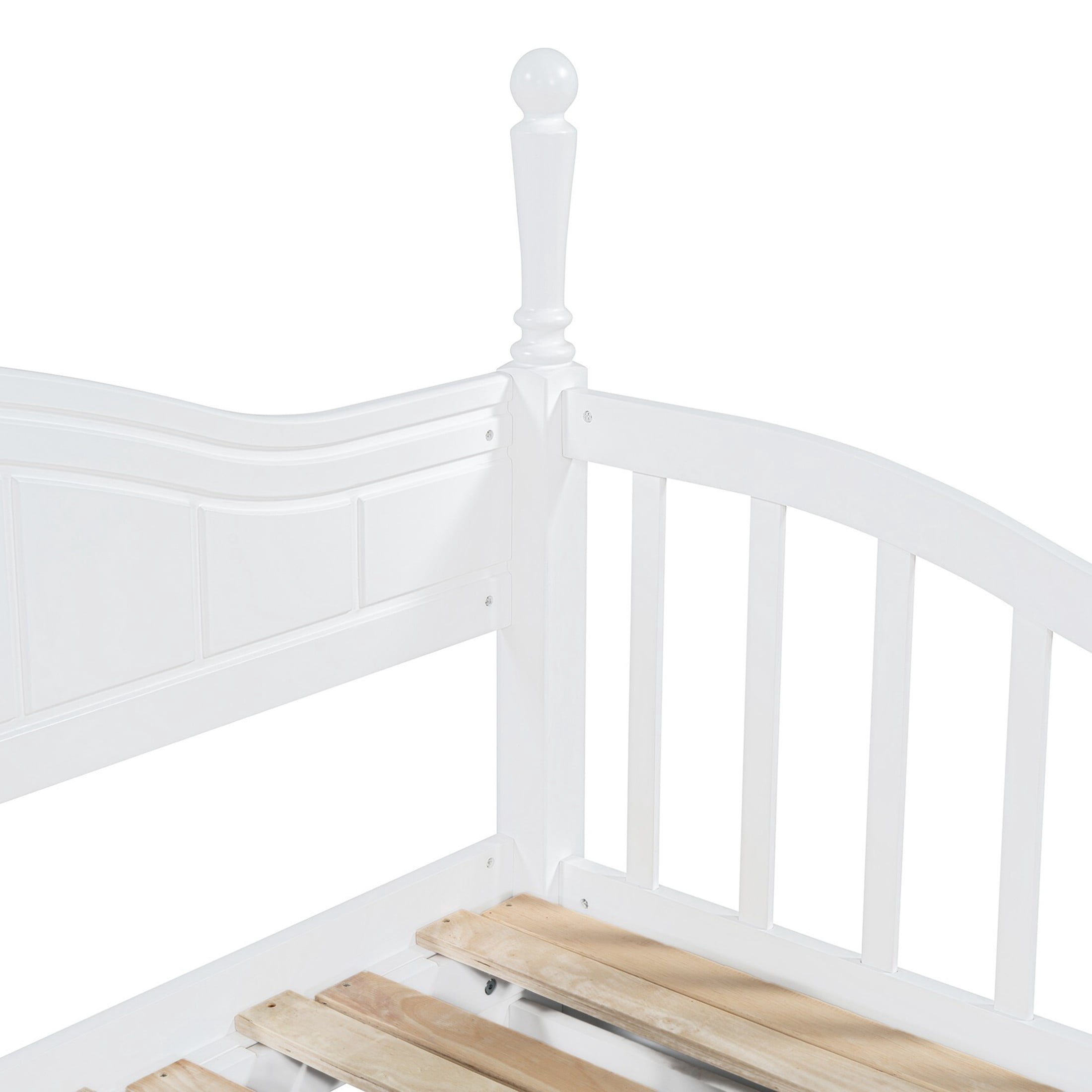 Noble House Wooden Twin Size Daybed with Twin Size Trundle, Extendable Daybed with Two Storage Drawers,White