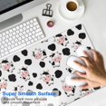thumbnail image 4 of Long Mouse Pads for Desk,White Cow Spot Pattern Desk Mats on Top Of Desks, Desk Mouse Pad Extra Large with 3mm Non-Slip Base and Stitched Edge for Gaming,Office,Work,Home 31.5"x11.8", 4 of 6