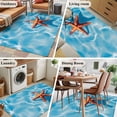 thumbnail image 6 of Ocean Starfish Washable Area Rugs 4'x6', Summer Water Low Pile Throw Living Room Rug Non-Slip Sturdy Edge Binding Carpet for Indoor Entryway Bedside Kitchen, 6 of 9