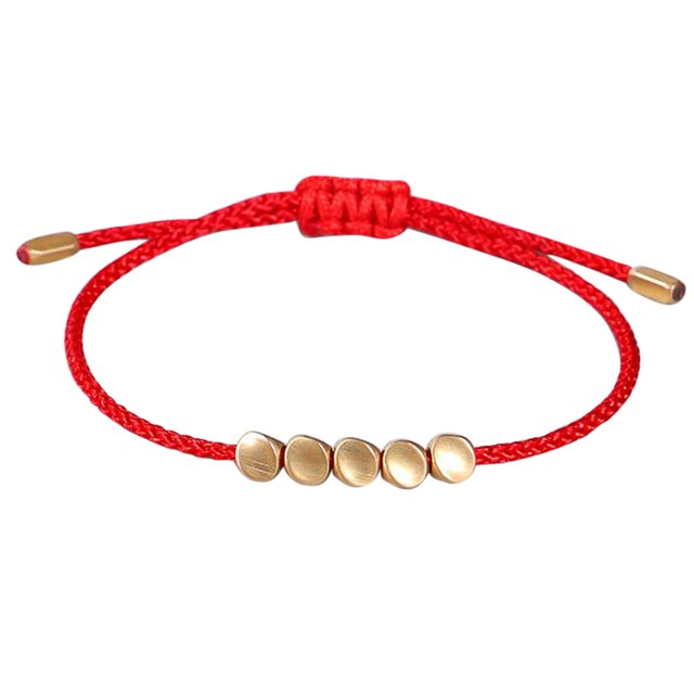 Handmade Tibetan Copper Bead Rope Bracelet & Bangles Unisex Wax ThreadThe Best Gift for A Loved One