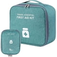 thumbnail image 1 of 2 Pieces Portable First Aid Kit, Empty First Aid Kit, Mini Portable First Aid Kits, for Emergency Situations at Home, Office, Travel, Hiking, Camping, Green(2 Sizes), 1 of 5