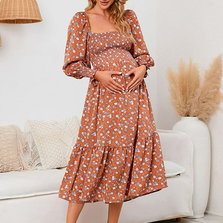 white christmas dresses Green Heathered Ruched Tulip Hem Maternity Dress – PinkBlush main image 0