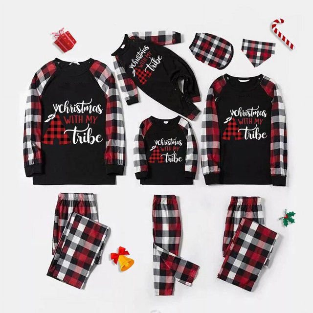 Pijamas familiares a juego de Navidad con mi Tribe, conjunto de pijamas de Navidad