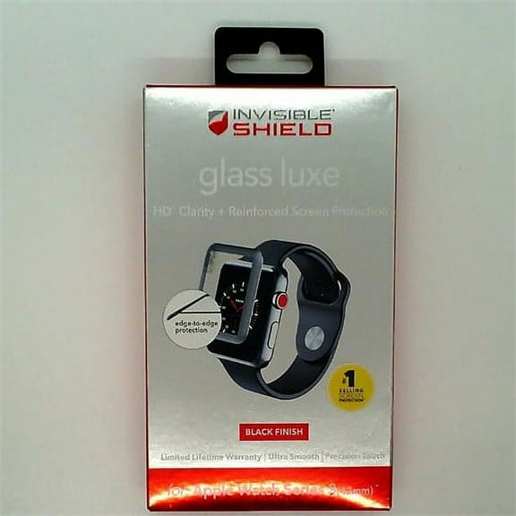 Zagg InvisibleShield Tempered Glass Luxe Screen Protector For Apple Watch Series 3 (42mm), Black