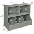 thumbnail image 4 of Badger Basket Children's Wood Multi-Bin 41 gal Toy Storage Cube, Gray, 4 of 9