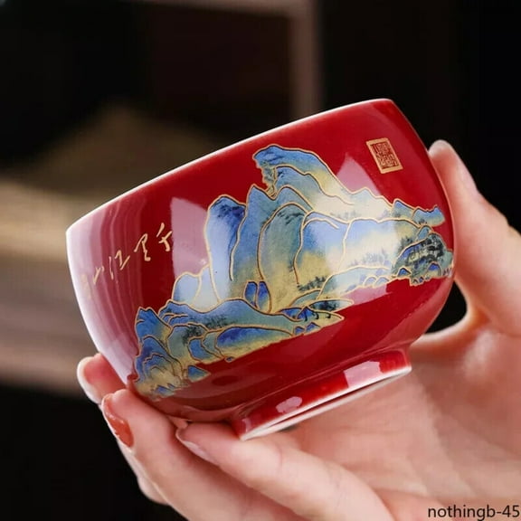 Qianli Jiangshan Ceramic Teacup Chinese Large Teacup Single Cup Master -