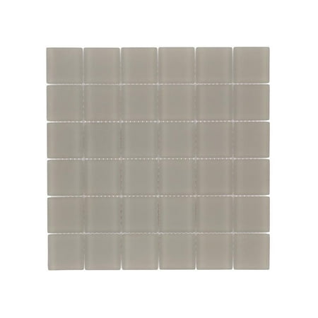 - MTO0394 Classic 2X2 Squares Champagne Beige Frosted Glass Mosaic Tile