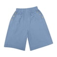 thumbnail image 7 of Arlun Womens High Waist Baggy Shorts Linen Loose Fit Five Point Pants with Pockets Solid Color Wide Leg Summer Shorts 2026 Beach Vacation Thin Breathable Bottoms Blue XL, 7 of 7