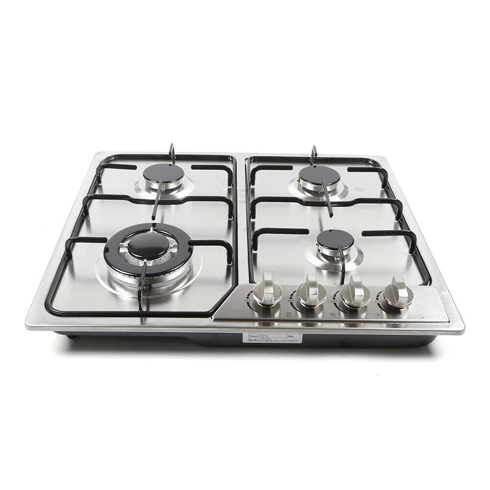 Details about   4 Burner Stove Gas Range Ignition Camping Outdoor Stainless Steel Cooktop 