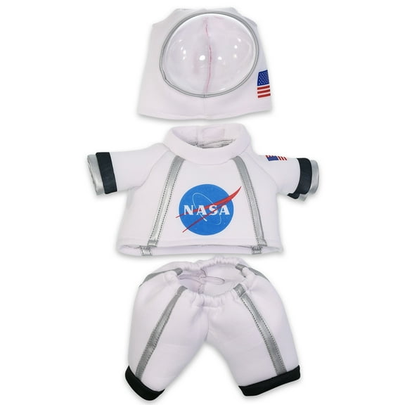 DolliBu Astronaut Dress Up Set for Teddy Bear Plush Toy - Astronaut Stuffed Animal Costume Outfit with Jacket, Helmet with Holes, and Pants, Create NASA Space Toys for Kids With Dress Up Set - Large