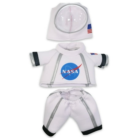 DolliBu Astronaut Dress Up Set for Teddy Bear Plush Toy - Astronaut Stuffed Animal Costume Outfit with Jacket Helmet with Holes and Pants Create NASA Space Toys for Kids With Dress Up Set - Large