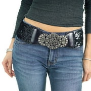 Wide Stretch Sequined Belt