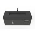 thumbnail image 2 of Nile 48" Black Wood Floating Vanity with Black Top and Brushed Nickel Trim, 2 of 9