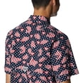 thumbnail image 5 of Columbia Men's Trollers Best Short Sleeve Shirt, Collegiate Navy PFG Proud, Small, 5 of 9