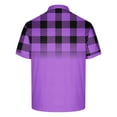 thumbnail image 5 of Aobny Collared Mens Shirt Oversized Button Up Purple Short Sleeve T-Shirt Plaid Pullover Polos Shirts,XXL, 5 of 5
