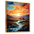 thumbnail image 2 of Designart "Valley Awakening By Wind Turbines I" Wind Turbines Floater Framed Wall Art Living Room, 2 of 5