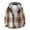 Khaki-A, variant on Mens Jackets Button Up Hooded Neck Plaid Long Sleeve Jacket Hooded Drawstring Shirts Jackets Yellow S