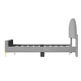 thumbnail image 6 of Imerelez Twin Size Upholstered Platform Bed with Easy Assembly, Classic Semi-circle Shaped Headboard, Metal Legs - Gray Velvet, 6 of 8