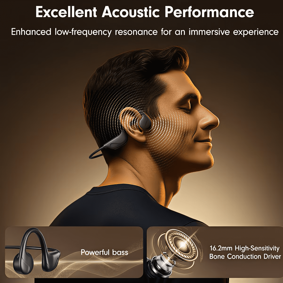 Bone Conduction Headphones, Wireless Bluetooth Open-Ear Sports Headphones with Mic thumbnail 10
