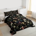 thumbnail image 3 of jejeloiu Rustic Botanical Floral Queen Comforter Set,Wild Mushroom Bedding Comforter Set For Adults Reversible 3 Pieces, 3 of 8
