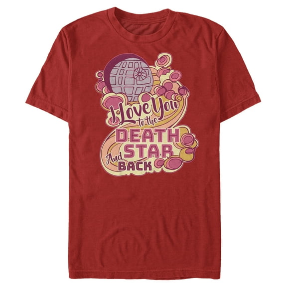Men's Star Wars I Love You to the Death Star and Back Graphic Tee Red Small