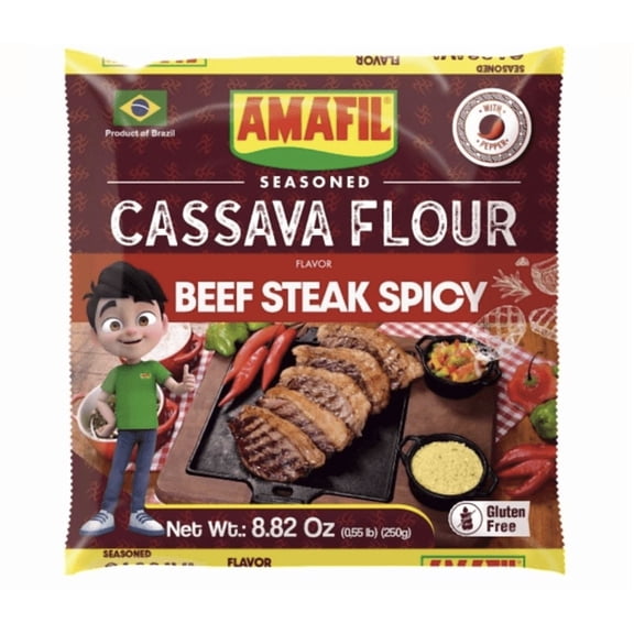 Amafil Picanha Seasoned Cassava Flour 8.82oz | Pack of 3| Farofa sabor Picanha