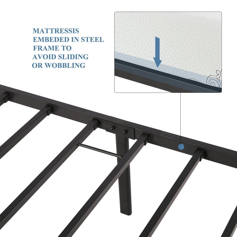 Black Metal Platform Bed Frame, Spa Sensations Platform Bed Frame Assembly Instructions