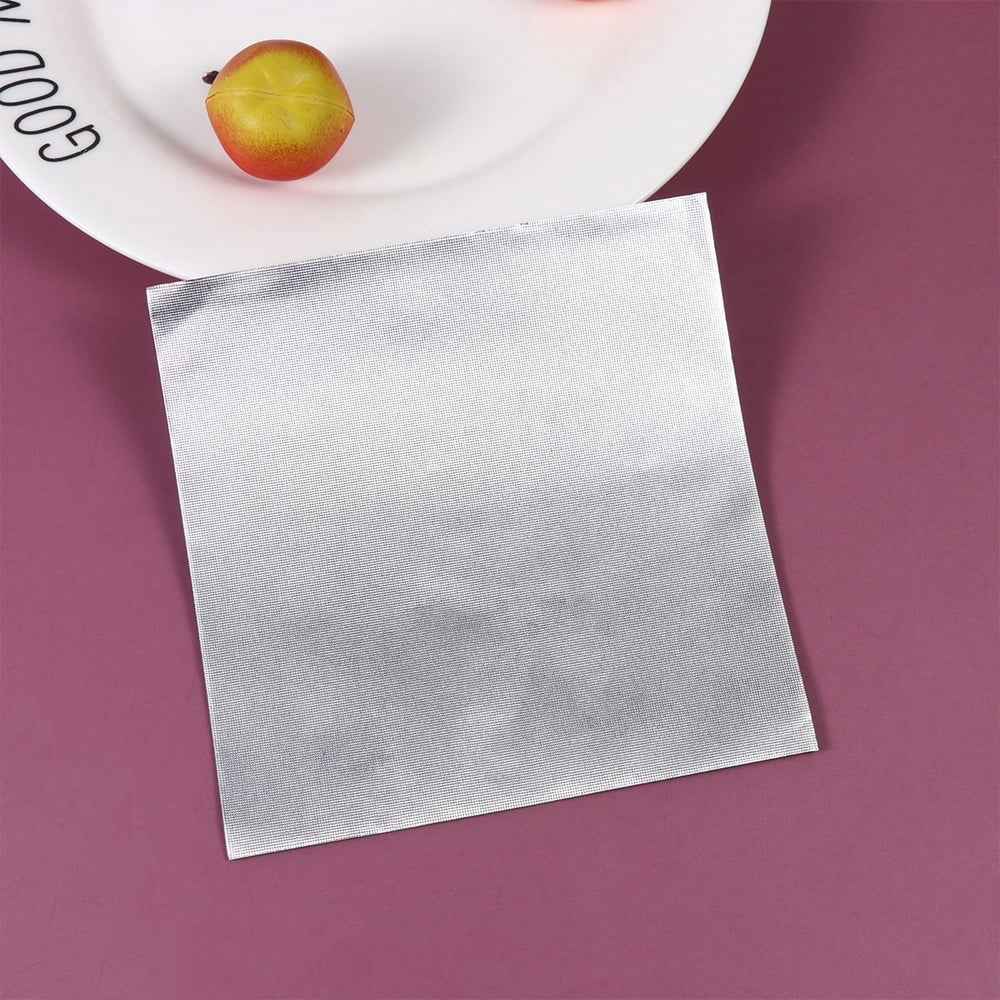 EIMELI 300pc Plaid Aluminum Foil Sheets for Tea & Candy (Silver)