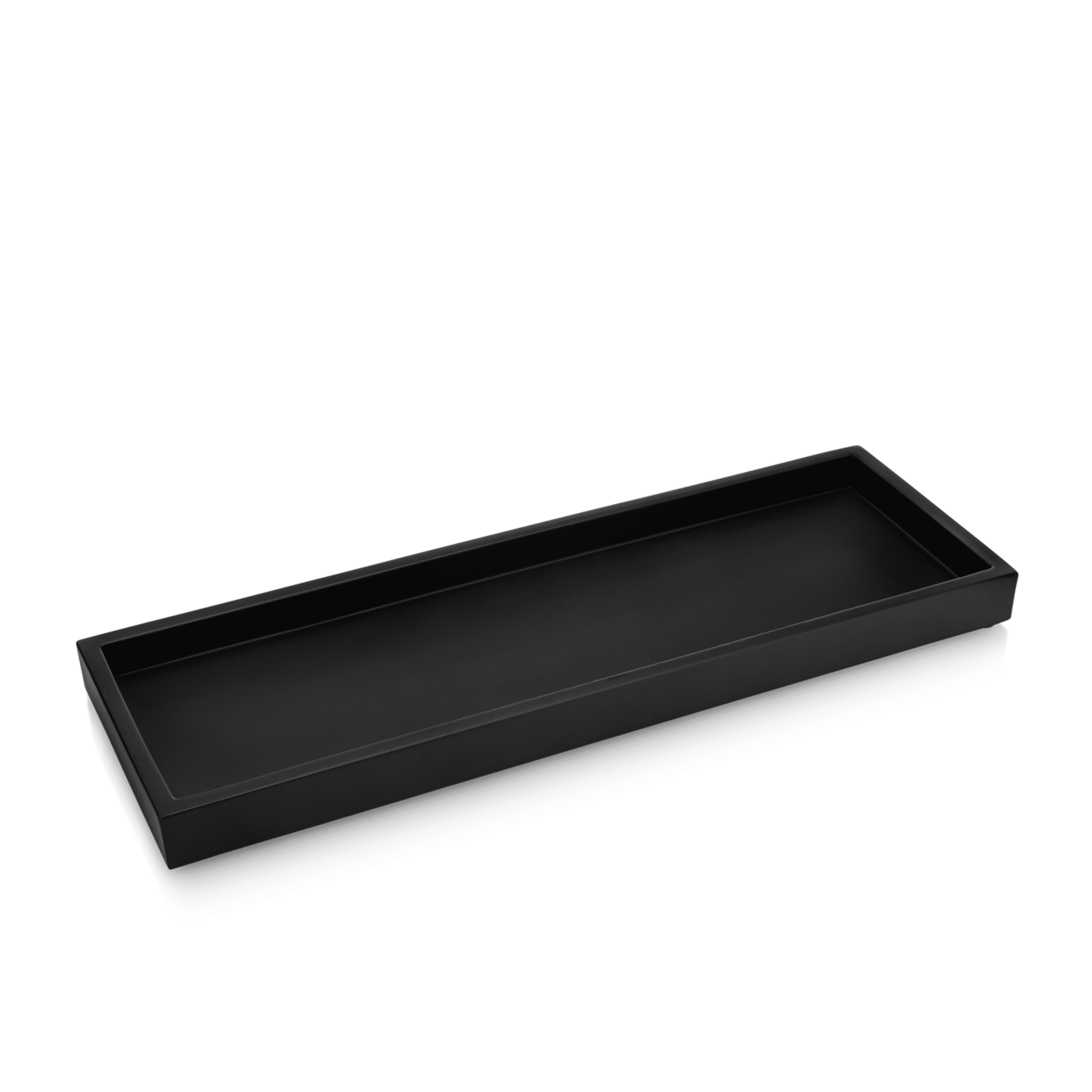 Essentra Home Matte Black Luxury Bathroom Vanity Tray, Rectangular