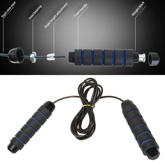 Girls Rope Womens Rope Heavy Jumping Rope Weight Rope Jumpropes Weighted Jumprope Exercise Training Workout Weight Loss for Counting Blue + Black