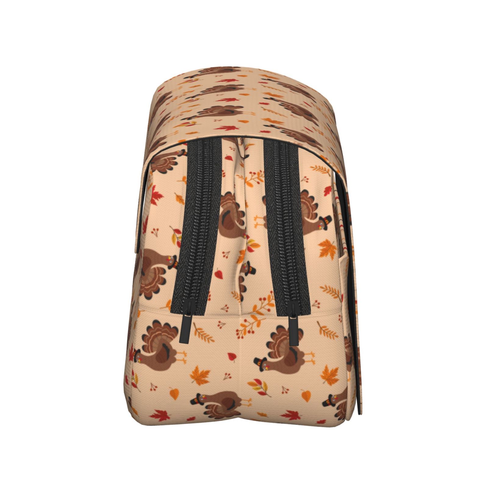 Rateoe Turkey And Autumn Leaves Pattern Double Clamshell Pen Case, Storage Organizer with Two Zipper Compartments– Holds Up to 50 Pencils & Pens