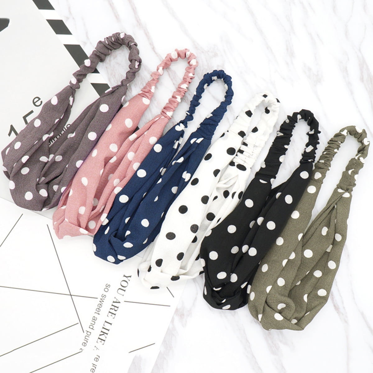 5PCS Hair Bands Stylish Elastic Hair Wrap Bands Wrap Headbands Hair Accessories Wrap Headwear for Women Girls Home Travel Bath Shower Daily Shopping Outdoor