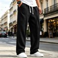 thumbnail image 2 of Lmueinov Men's Waffle Knit Wide Leg Sweatpants Elastic Waist With Drawstring Front Pleats With Deep Side Pockets For Fall And Winter Wear, S-3XL, 2 of 6