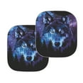 thumbnail image 3 of Kuiaobaty Galaxy Wolf Forest Pattern 2 Pack Car Windshield Sunshade Fit Most Mini SUVs Small Sedans Foldable Sun Shield Protector Auto Front Window Sunshade Automotive Accessories, 3 of 6