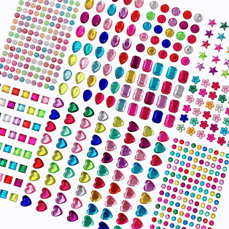 Incraftables Rhinestone Stickers 1150pcs. Self-Adhesive Bling Sticker Gems for Crafts 3 - 15mm