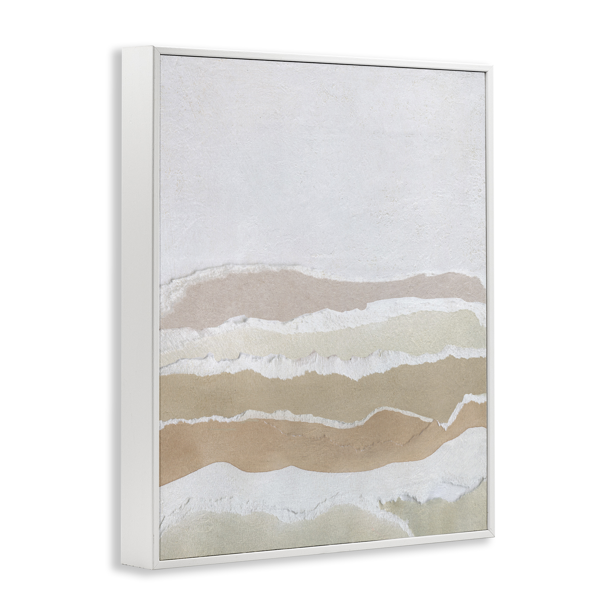 Stupell Industries Desert Dunes Abstraction Abstract Painting White Framed Art Print Wall Art, 11 x 14