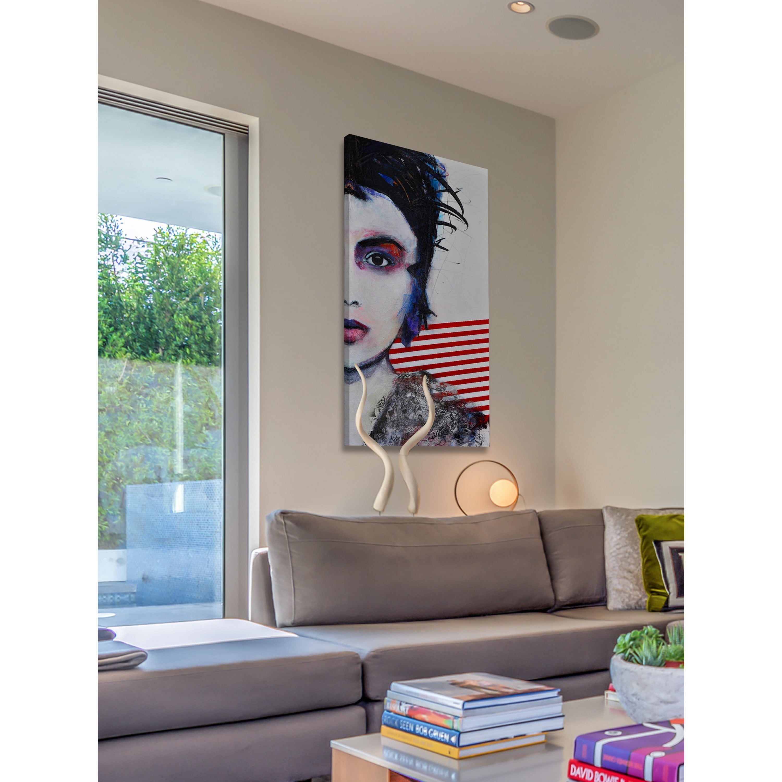MARMONT HILL 'Glamorous Rock' Painting Print on Wrapped Canvas - Blue 22.5 x 45