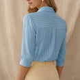 thumbnail image 5 of Warop Button Down Shirts for Women 3/4 Sleeve Collared Blouse Casual Business Office Work Top, 5 of 8