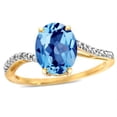thumbnail image 2 of Star K� Big Stone Oval 10x8 Blue Topaz Bypass solitaire engagement promise ring, 2 of 9