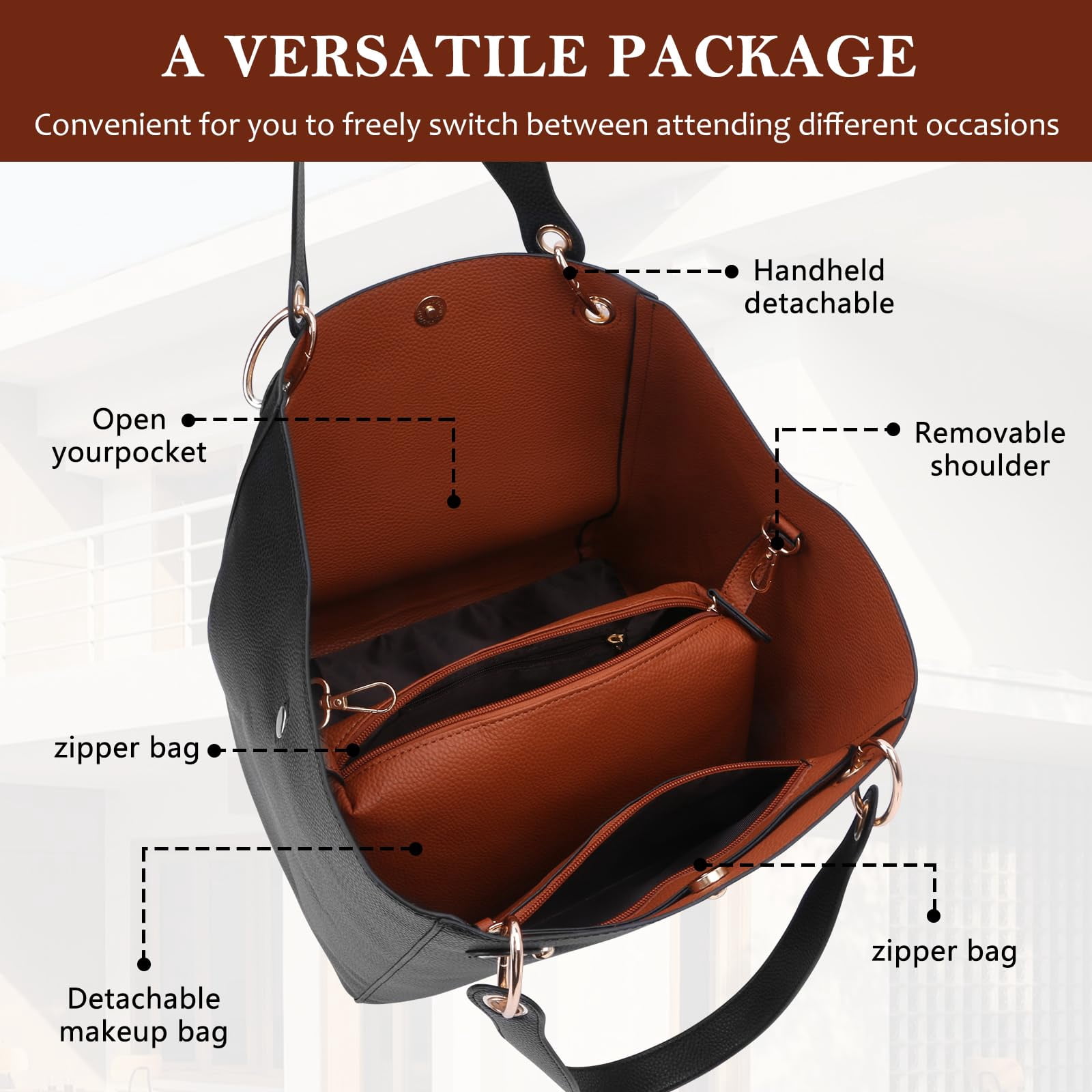Gmdisc Large Work Tote Bag for Women,Satchel Handbags with Shoulder Strap Top Handle Purse Crossbody Bag Soft Vegan Leather Shoulder Bag