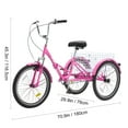 thumbnail image 4 of VEVOR Folding Adult Tricycle, 26-Inch Adult Folding Trikes, Carbon Steel 3 Wheel Cruiser Bike with Large Basket & Adjustable Seat, Shopping Picnic Foldable Tricycles for Women, Men, Seniors (Pink), 4 of 9