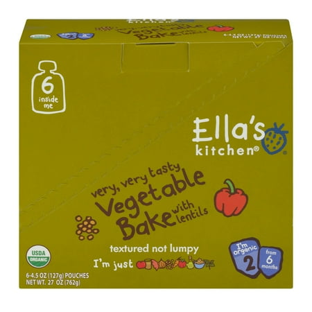 Ella's Kitchen Organic Baby Food Very Very Tasty Vegetable Bake with Lentils 6m+, 6 Pack