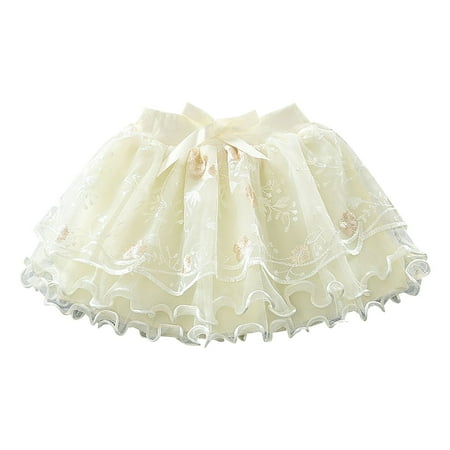 

Little Girls Dress Summer Half Skirt Embroidered Pattern Bow Multi Layer Pommel Skirt Casual Outing 1-7Y Kids Baby Sweet Sundress Outwear Leisure Dailywear