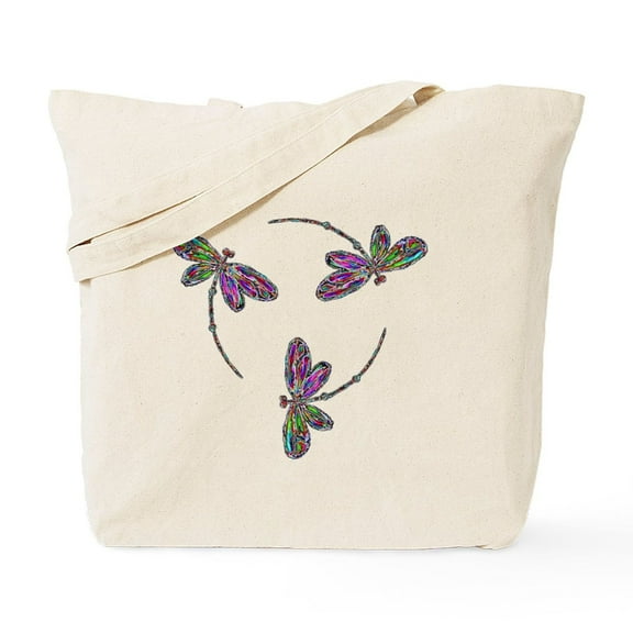 CafePress - Neon Dragonfly Trinity Tote Bag - Unisex Canvas Tote Bag, Beige, 1-Piece