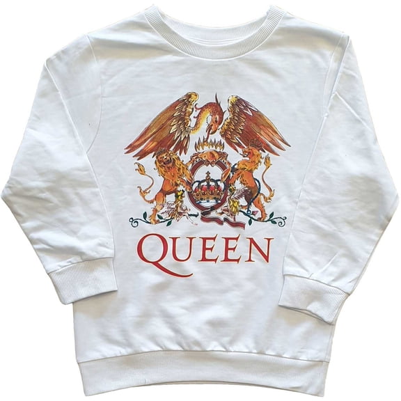 Queen Kids Sweatshirt Classic Crest Band Logo new Official White
