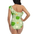 thumbnail image 5 of Sikiie St Patrick's Day11 Print Women One Piece Swimsuits Tummy Control One Shoulder Bathing Suits Ruffle Swimwear, From S to XXL-Large, 5 of 6