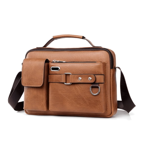 GASTROPOD Messenger Men's Shoulder Bag PU Leather Handbag Business Crossbody Bag Briefcase Leather Briefcase for Men