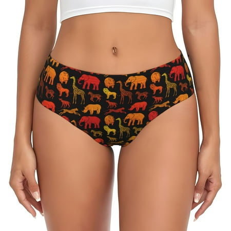 Womens Underwear - Animal print A No Show Seamless Underwear for Women  Stretch Women s Panties  Hipster Soft Comfort Ladies Panties Bikini Underwear Briefs